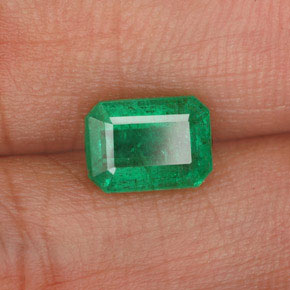 Esmeralda verde natural de 1,15 ct, corte esmeralda, I1