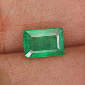 Esmeralda verde natural de 1,29 ct, corte esmeralda, I1