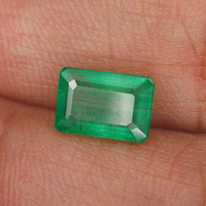 Esmeralda verde natural de 1,29 ct, corte esmeralda, I1