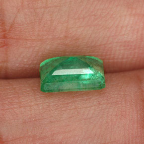 Esmeralda verde natural de 1,29 ct, corte esmeralda, I1