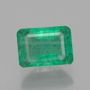 Esmeralda verde natural de 0,93 ct, corte esmeralda, SI-I1