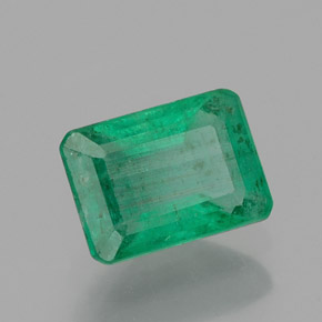 Esmeralda verde natural de 0,93 ct, corte esmeralda, SI-I1