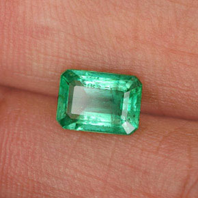 Esmeralda verde natural de 0,73 ct, corte esmeralda, SI-I1
