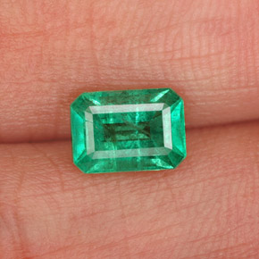 Esmeralda verde natural de 0,83 ct, corte esmeralda, SI-I1