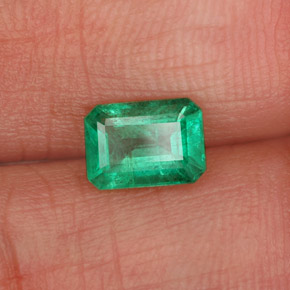Esmeralda verde natural de 0,83 ct, corte esmeralda, SI-I1