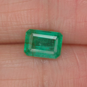 Esmeralda verde natural de 0,86 ct, corte esmeralda, I1
