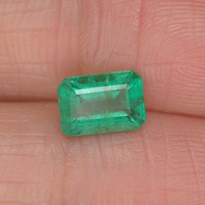 Esmeralda verde natural de 0,89 ct, corte esmeralda, I1