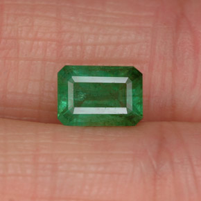Esmeralda verde natural de 0,84 ct, corte esmeralda, SI-I1