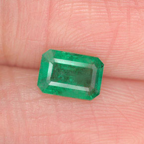 Esmeralda verde natural de 0,67 ct, corte esmeralda, SI-I1