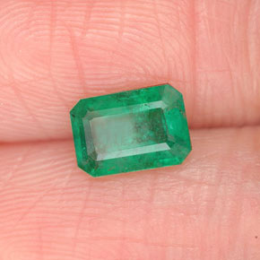 Esmeralda verde natural de 0,67 ct, corte esmeralda, SI-I1