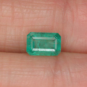Esmeralda verde natural de 0,61 ct, corte esmeralda, SI-I1
