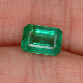 Esmeralda verde natural de 1,04 ct, corte esmeralda, SI-I1
