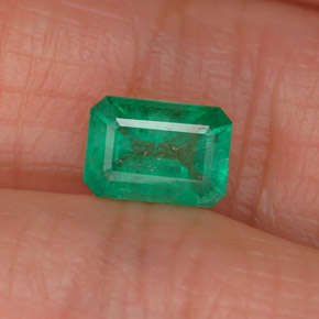 Esmeralda verde natural de 0,81 ct, corte esmeralda, SI-I1