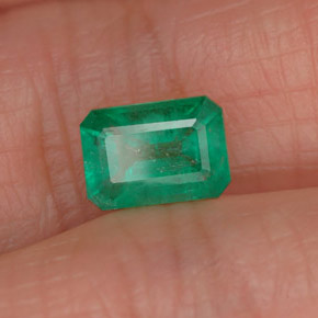 Esmeralda verde natural de 0,81 ct, corte esmeralda, SI-I1
