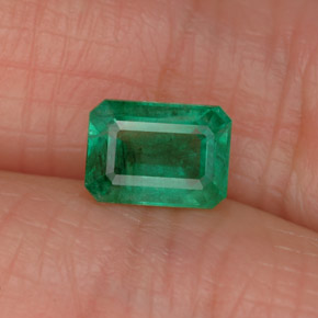 Esmeralda verde natural de 0,96 ct, corte esmeralda, SI-I1