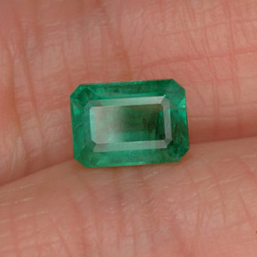 Esmeralda verde natural de 0,96 ct, corte esmeralda, SI-I1