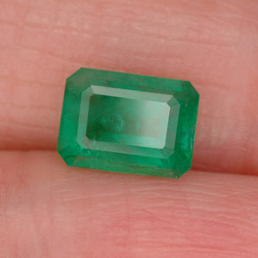 Esmeralda verde natural de 0,93 ct, corte esmeralda, SI-I1