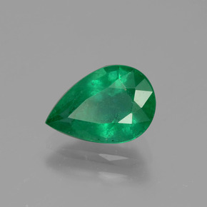 Esmeralda verde natural de 1,19 ct, en forma de pera, VS-SI