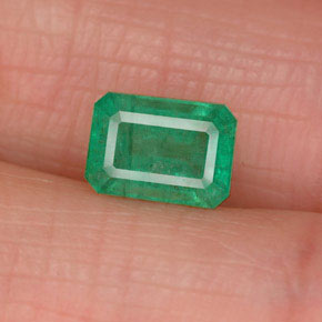 Esmeralda verde natural de 1,06 ct, corte esmeralda, SI-I1