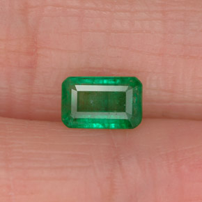 Esmeralda verde natural de 0,50 ct, corte esmeralda, SI-I1