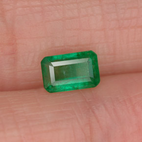 Esmeralda verde natural de 0,50 ct, corte esmeralda, SI-I1