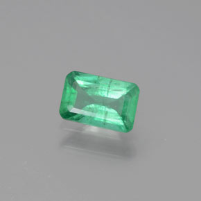 Esmeralda verde natural de 0,48 ct, corte esmeralda, SI-I1