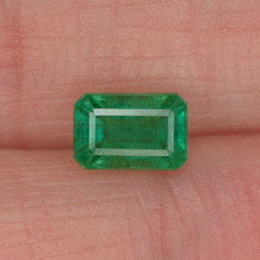 Esmeralda verde natural de 0,72 ct, corte esmeralda, SI-I1