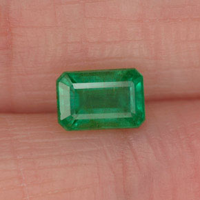 Esmeralda verde natural de 0,72 ct, corte esmeralda, SI-I1