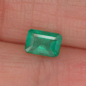 Esmeralda verde natural de 0,49 ct, corte esmeralda, SI-I1
