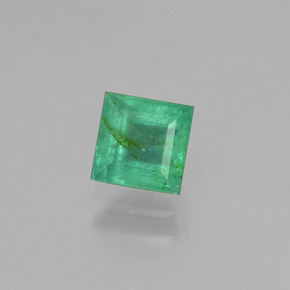 Esmeralda verde natural de 0,72 ct, cuadrado, SI-I1