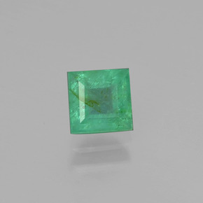 Esmeralda verde natural de 0,72 ct, cuadrado, SI-I1