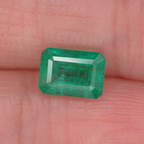 Esmeralda verde natural de 0,87 ct, corte esmeralda, I1