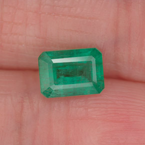 Esmeralda verde natural de 0,87 ct, corte esmeralda, I1