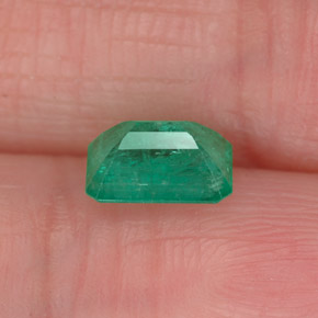 Esmeralda verde natural de 0,87 ct, corte esmeralda, I1