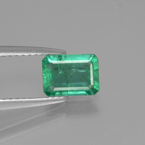 Esmeralda verde natural de 0,83 ct, corte esmeralda, I1