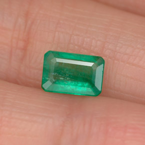 Esmeralda verde natural de 0,83 ct, corte esmeralda, SI-I1