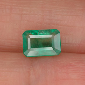 Esmeralda verde natural de 0,94 ct, corte esmeralda, SI-I1