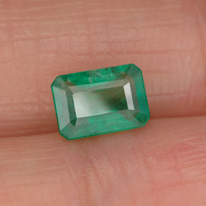 Esmeralda verde natural de 0,94 ct, corte esmeralda, SI-I1