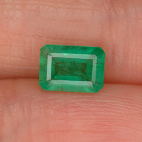 Esmeralda verde natural de 0,92 ct, corte esmeralda, SI-I1