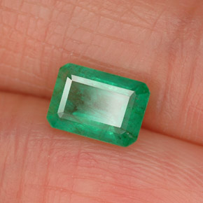 Esmeralda verde natural de 0,92 ct, corte esmeralda, SI-I1