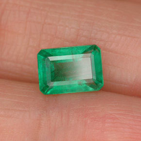 Esmeralda verde natural de 1,00 ct, corte esmeralda, SI-I1