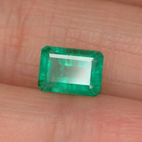 Esmeralda verde natural de 1,09 ct, corte esmeralda, SI-I1