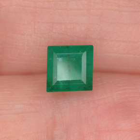 Esmeralda verde natural de 0,75 ct, cuadrado, I1