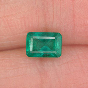 Esmeralda verde natural de 0,70 ct, corte esmeralda, SI-I1
