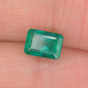 Esmeralda verde natural de 0,70 ct, corte esmeralda, SI-I1
