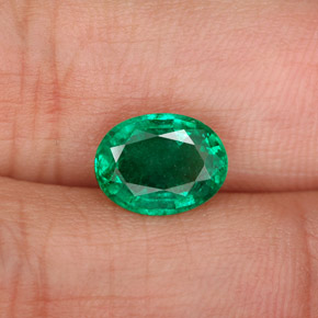 Esmeralda verde natural de 1,58 ct, corte óvalo, SI-I1
