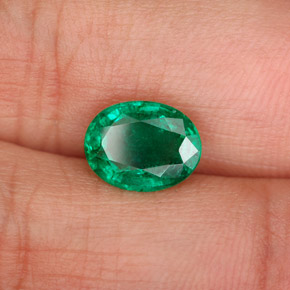 Esmeralda verde natural de 1,58 ct, corte óvalo, SI-I1