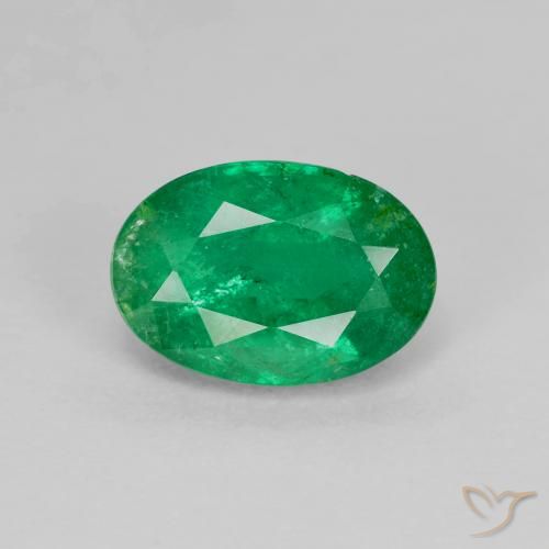 1.68ct Natural Verde medio Esmeralda, Ovalada, SI-I1