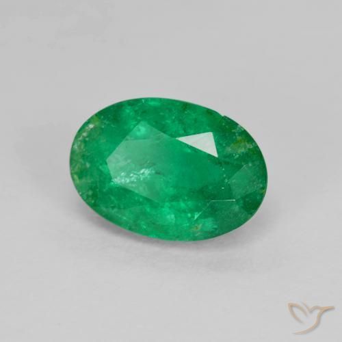 Esmeralda Verde medio natural de 1.68 ct, Ovalada, SI-I1