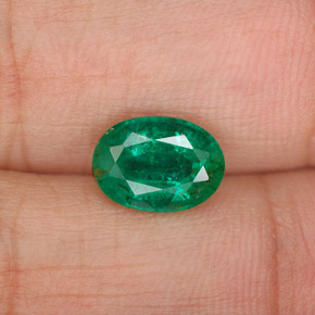 Esmeralda verde natural de 1,62 ct, corte óvalo, SI-I1